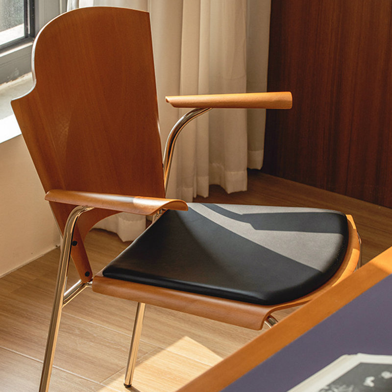 Chaise avec accoudoirs à dossier solide en argent et brun noisette (ensemble de 2), Nut-brown