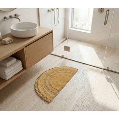 Akifumi 100% Cotton Non-Slip Bath Rug