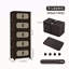 Armoire de rangement pliante latérale de 20 po de large, 5 niveaux, 19,69 po x 11,81 po x 50,00 po, bacs de rangement pliables avec porte magnétique, armoire de rangement en plastique avec roues-1941648572-1941648569