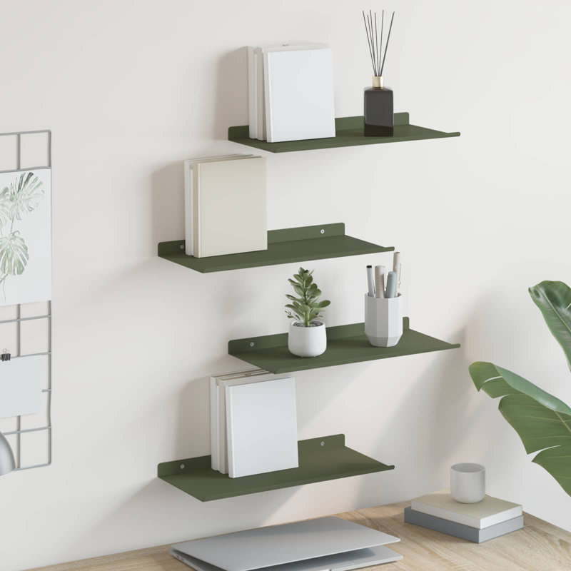 Steel Floating Shelf, Olive Green