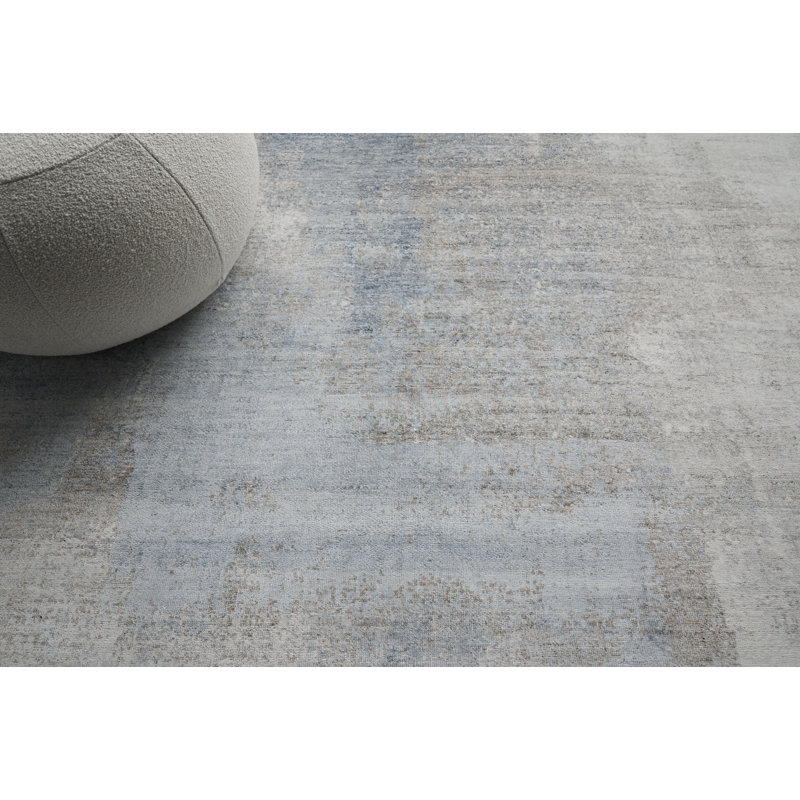 Hand Knotted Silk Area Rug, Rectangle 6' x 9'