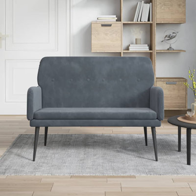 Loveseat Upholstered Couch Bench with Armrests for Dining Room Velvet