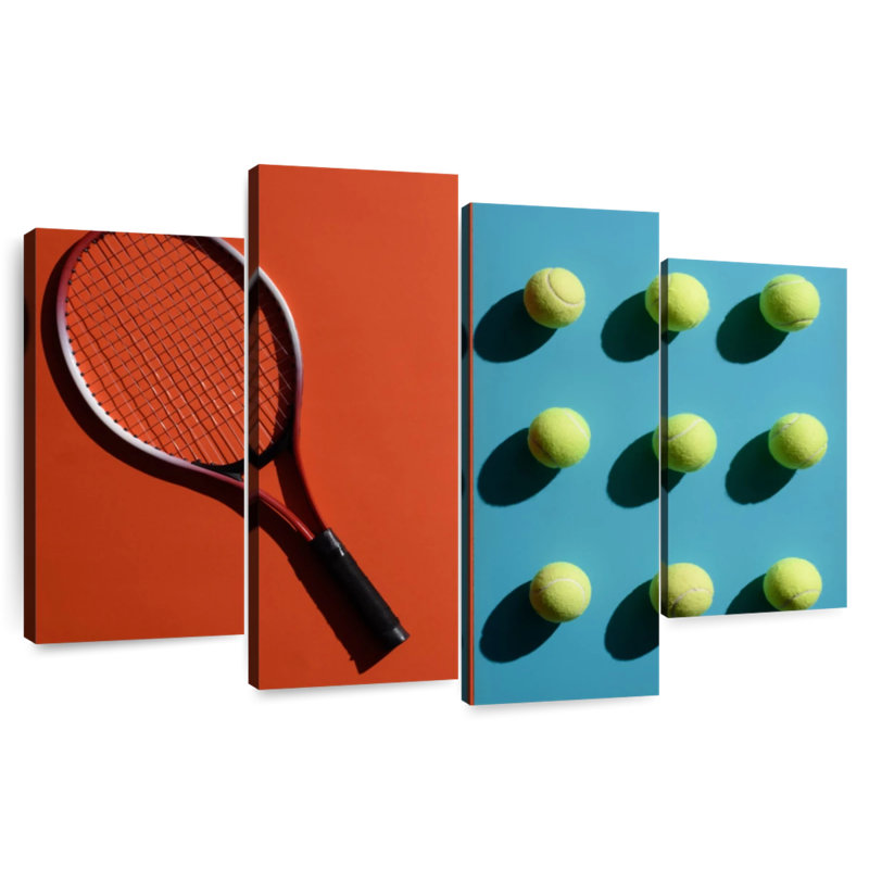 Raquette et balles de tennis Sireci, H 22 po x l 36 po