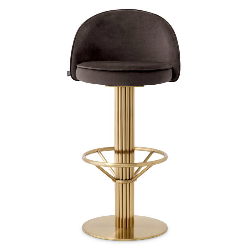 Counter Stool Dorland Roche Dark Gray Velvet, 30.71" Bar Stool