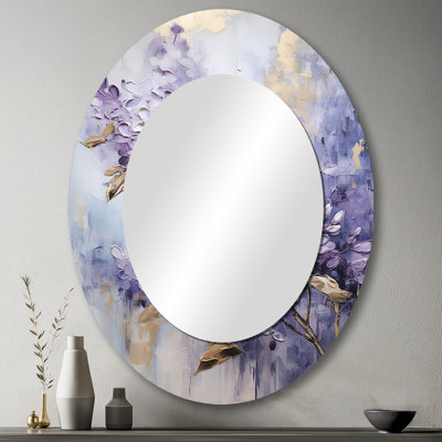 Miroir décoratif mauve et mauve pastel mauve et doré