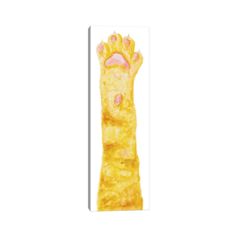Orange Cat Paw 1 Piece Wrapped Canvas Panoramic Wall Art, 30.48 cm H x 91.44 cm W x 1.91 cm D