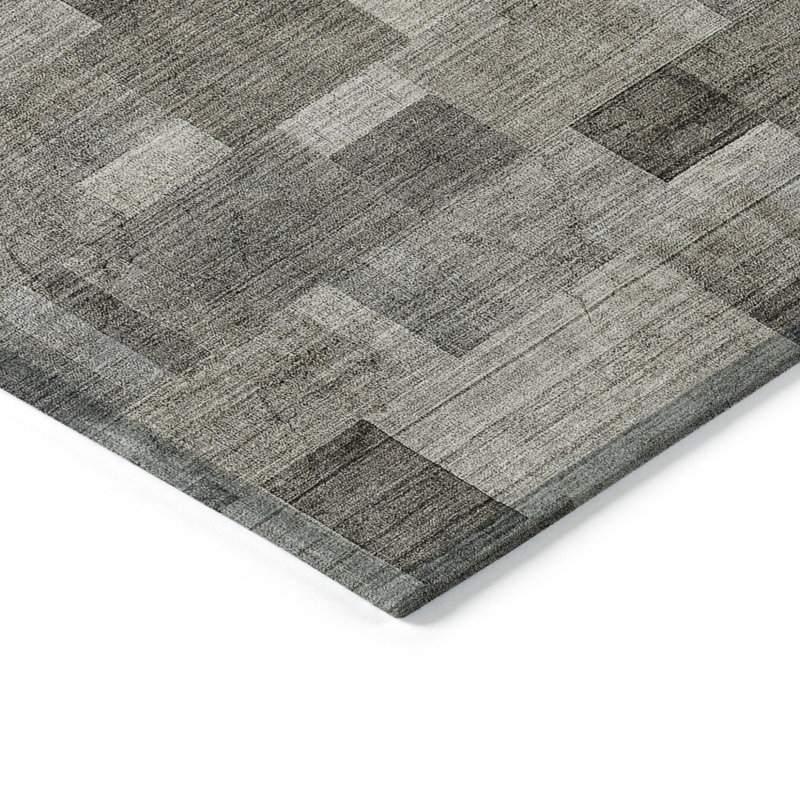 Tapis intérieur / extérieur taupe 8 'x 10' beige et gris