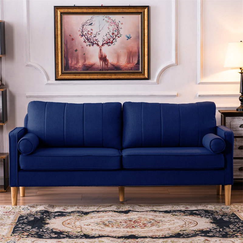Gregoris Upholstered 74.8'' Loveseat, Blue