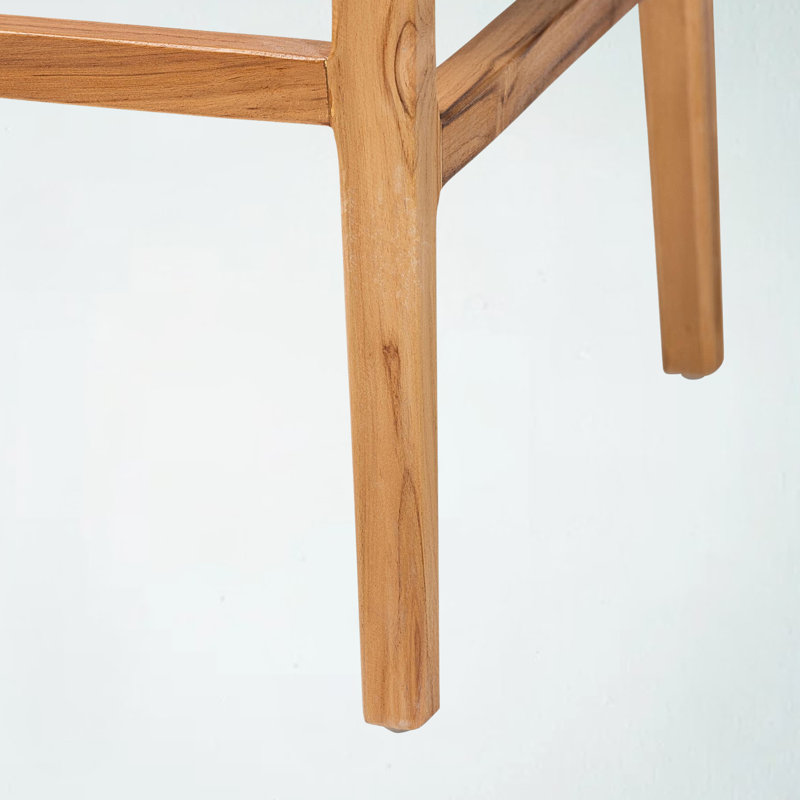 Tobias 2-Piece Rattan and Teak Wood Bar Stool Set, White/Natural Rattan 42.76'' H X 21.87'' W X 19.51'' D