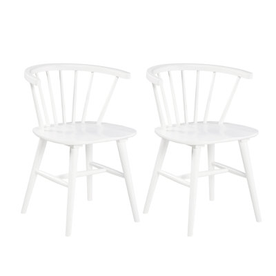 2 White Wood Spindle Back Dining Chair - And Elegant 2Pcs Wooden With Modern Room Must-Have