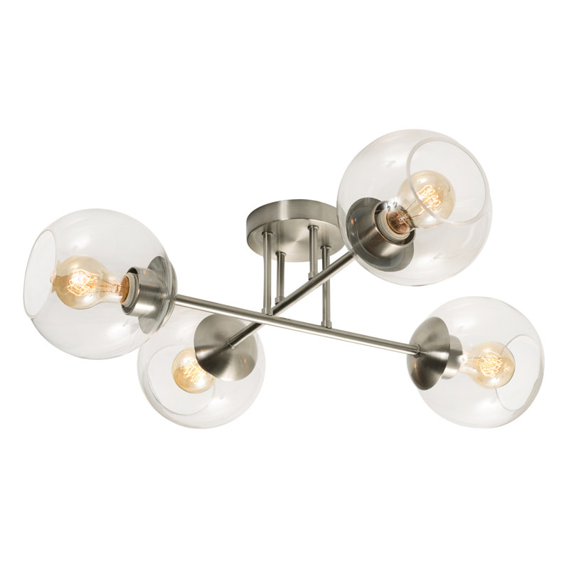 Plafonnier semi-encastré 25 po Darvi, Nickel satiné