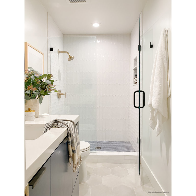 Makoto 18 Pieces - Matte Hexagon Porcelain Tile, Shoji White