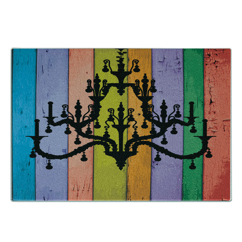 Multicolore planche à découper en verre trempé Ambesonne