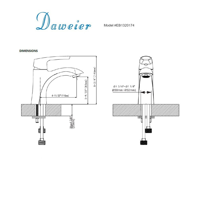 Single-Lever Bathroom Faucet with Drain Assembly, Oil Rubbed Bronze
