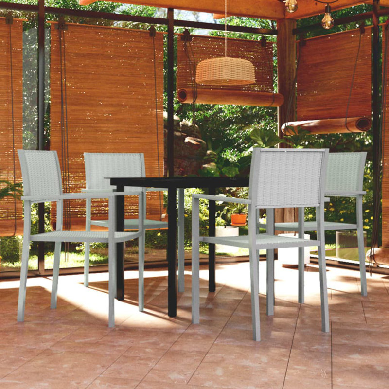Heli 4 - Person Patio Dining Set with Square Table, White