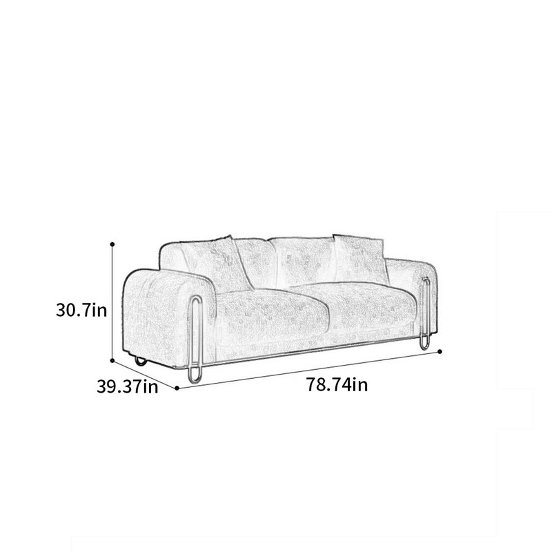 Canapé en métal style français Bauhaus, H 30,7 po x l 78,74 po x P 39,37 po