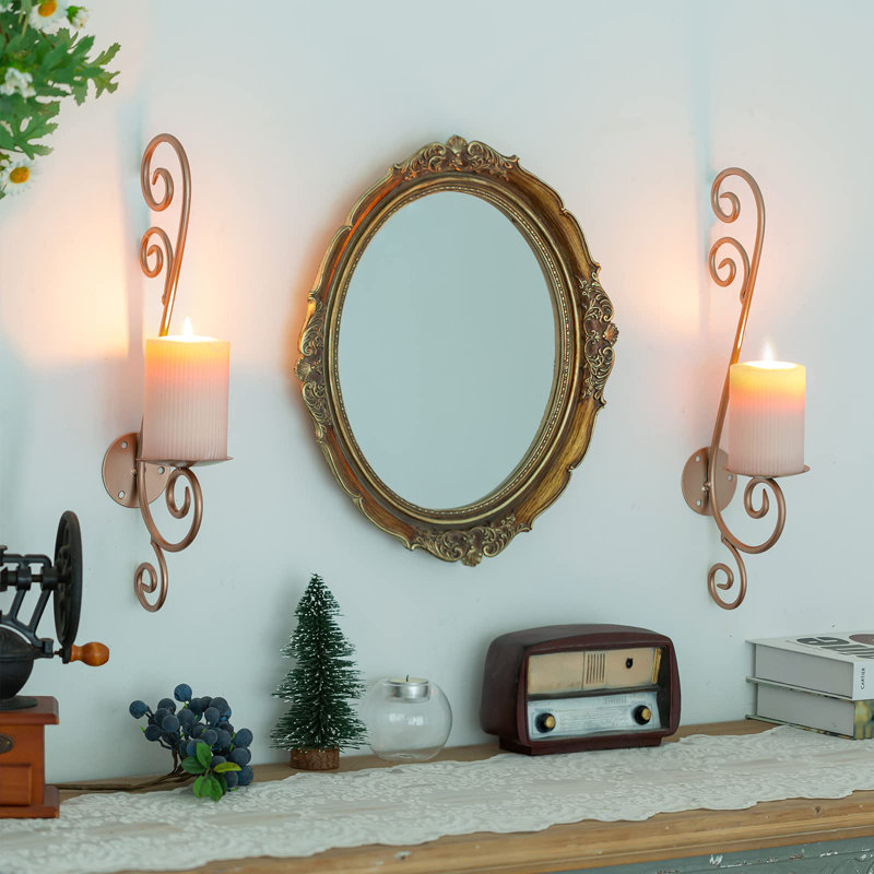 16'' H Metal Wall Wall Sconce, Rose Gold