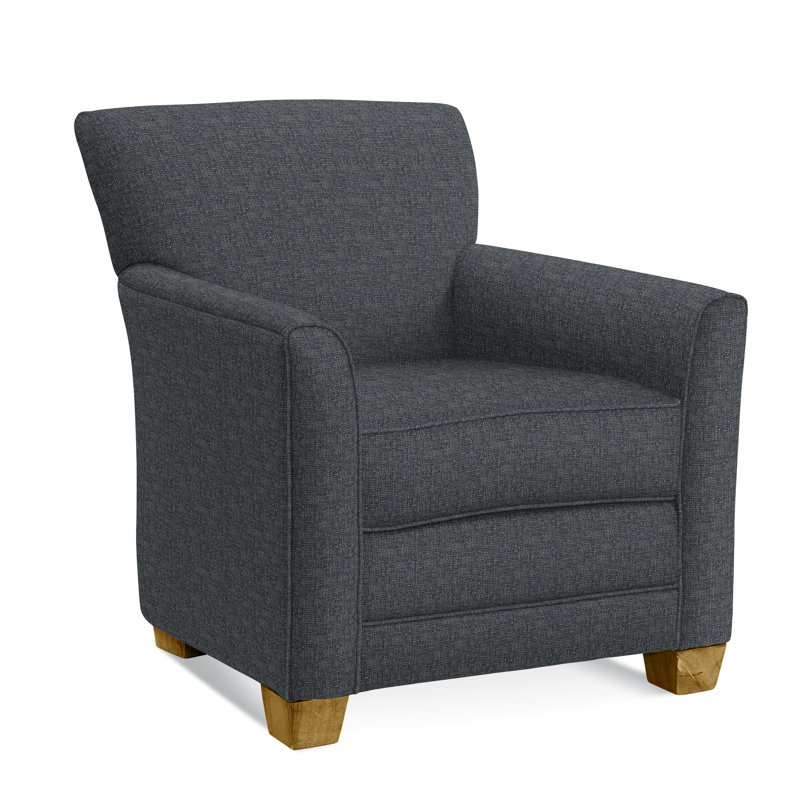 Buckley Upholstered Armchair, Honey Finish, Basic Blue; 0317-63
