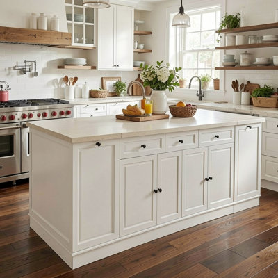 94.5" W Double-Sided Kitchen Island With 6 Drawers & 6 Doors