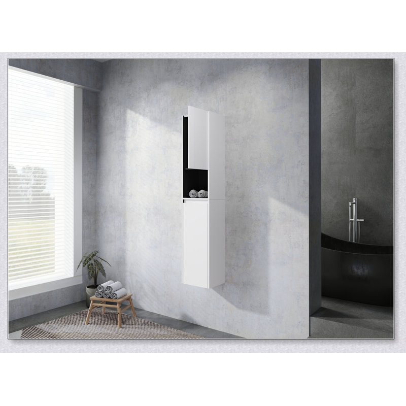 Armoire de salle de bain moderne moderne de 12 pouces avec portes à fermeture douce et fixation flottante pour des solutions de rangement élégantes