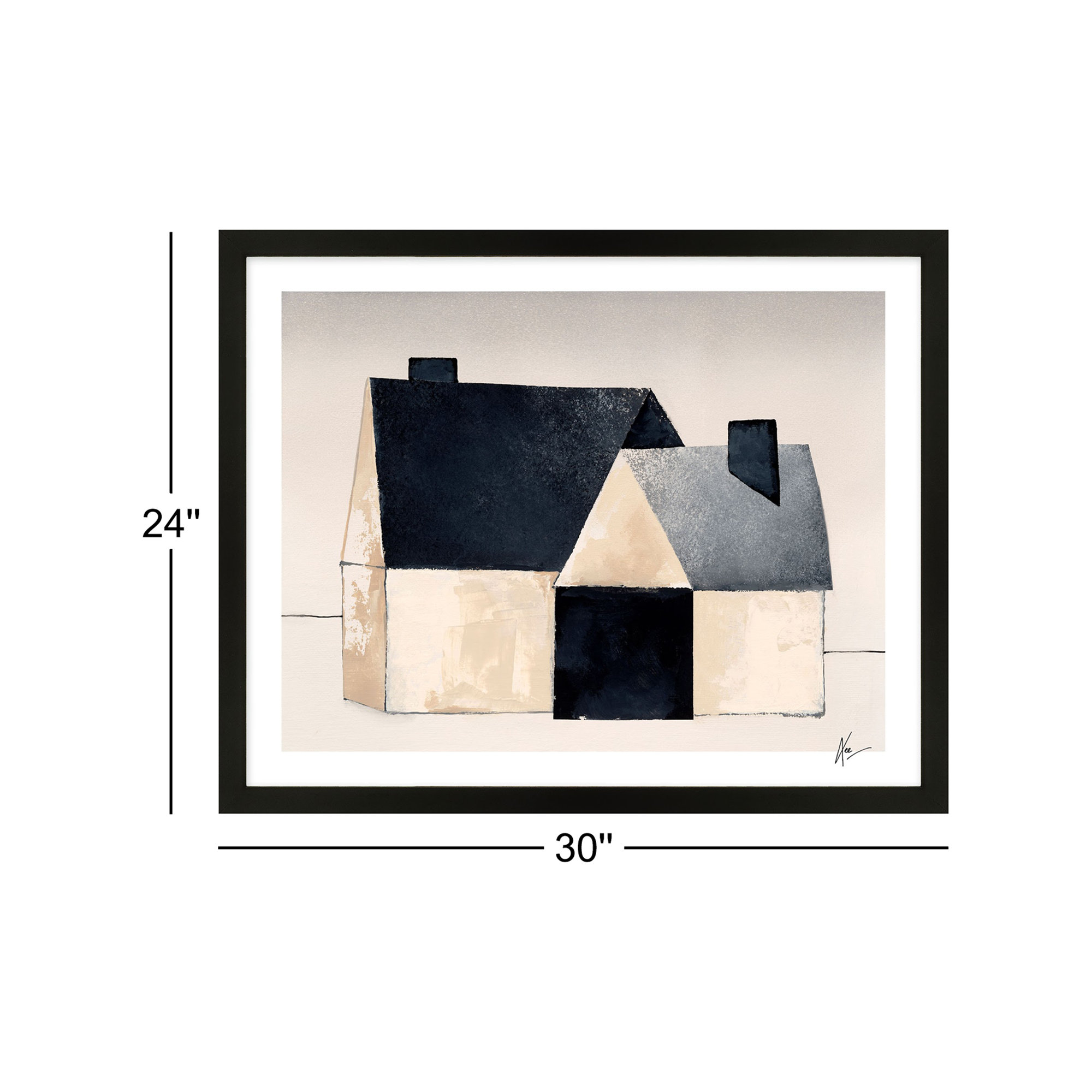 Urban Barn 2 by Lee Lessem, Black, 24" H x 30" W x 1.25" D