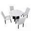 Bermuda 5 pièces avec table ronde et 4 chaises rembourrées-745860136