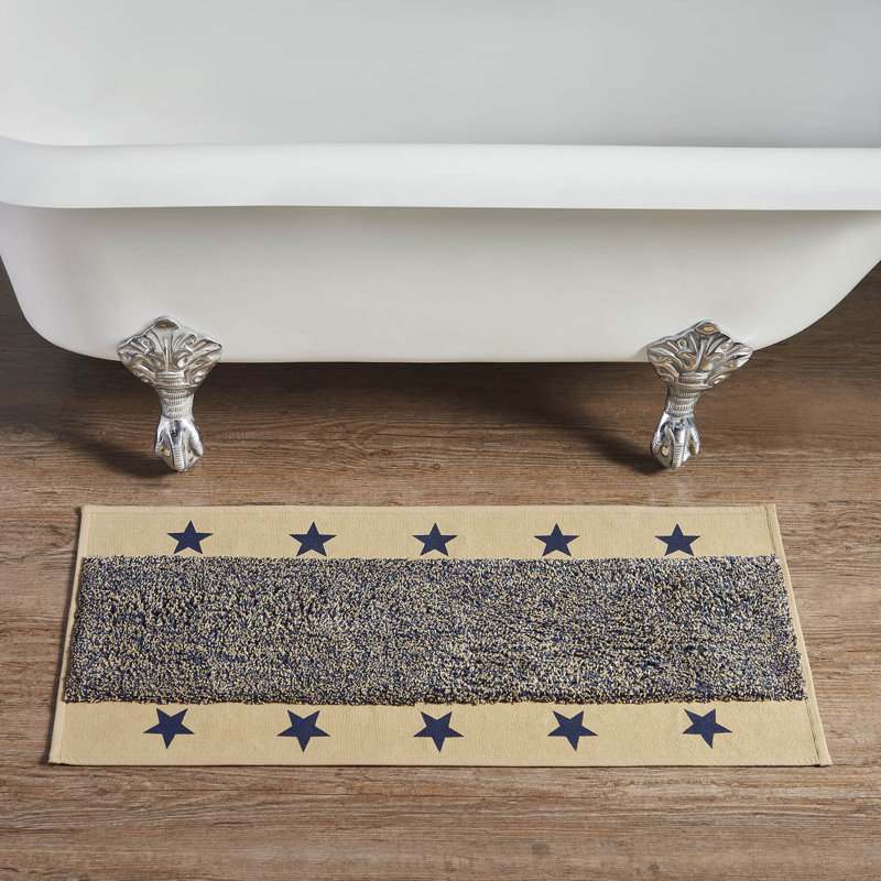 Cotton Blend Non-Slip Bath Mat, 17"W x 36"L