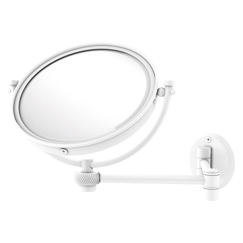 Miroir de maquillage/rasage contemporain moderne &, Blanc mat, 2X