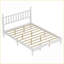 Ensemble de mobilier de chambre à coucher, grand lit 4 pièces rétro avec tables de chevet et amp; Banc, blanc neige | Bois