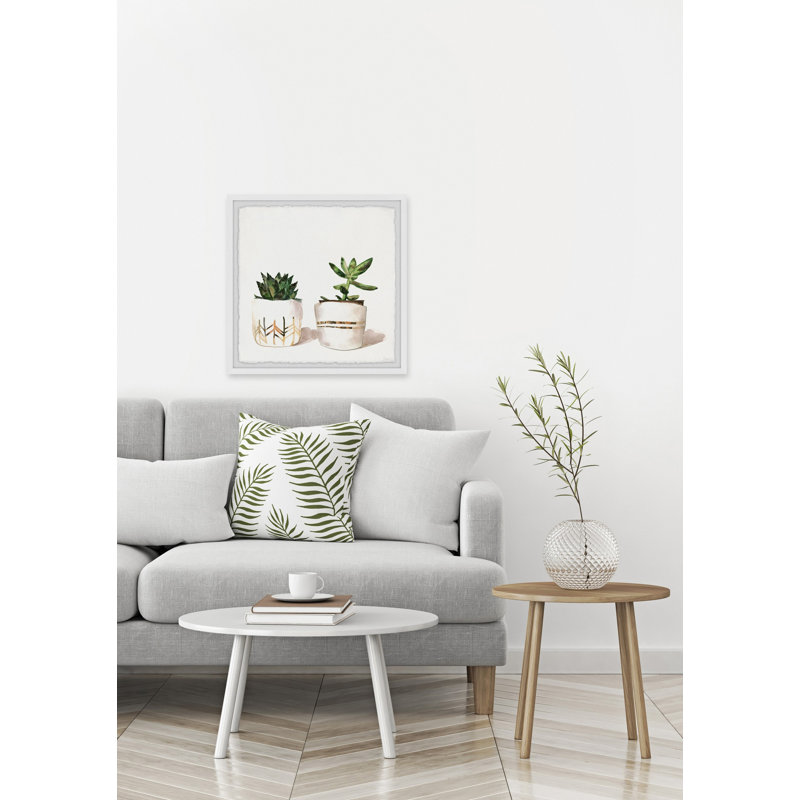 Golden Potted Cactus by Parvez Taj - Single Picture Frame Painting, 81cm H x 81cm W