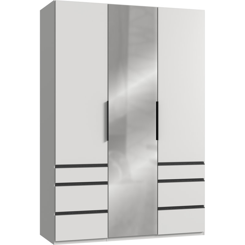 Guardino 3 Door Wardrobe, 216cm H x 150cm W x 58cm D, White