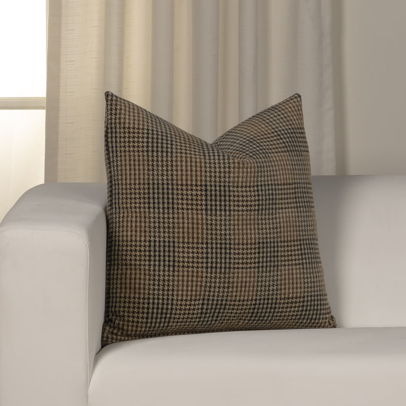 Eevi Toto 20" x 20" Throw Pillow, Feather, Brown/Black, Square 20"