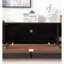 Solid Wood TV Stand with Wave Design-105339681