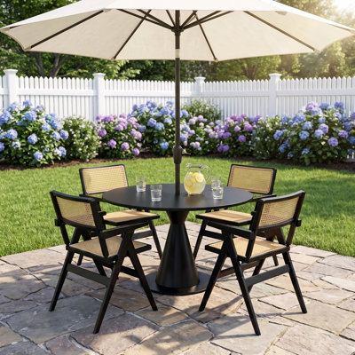 Portable Folding Rattan Dining Chairs, 440 LBS Heavy‑Duty Weight Capacity, Woven Rattan Seat & Backrest, No Assembly, Ideal for Dining Room, Living Room, Bedroom, Kitchen and Courtyard