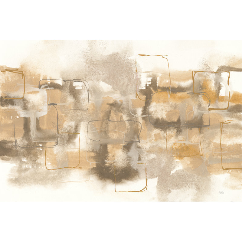 Golden Neutrals II - peinture, H 32 po x l 48 po, Toile tendue