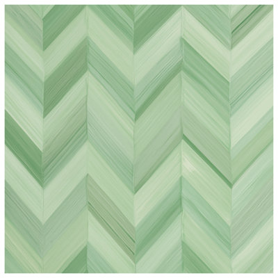 Édredon vert à motif de chevrons