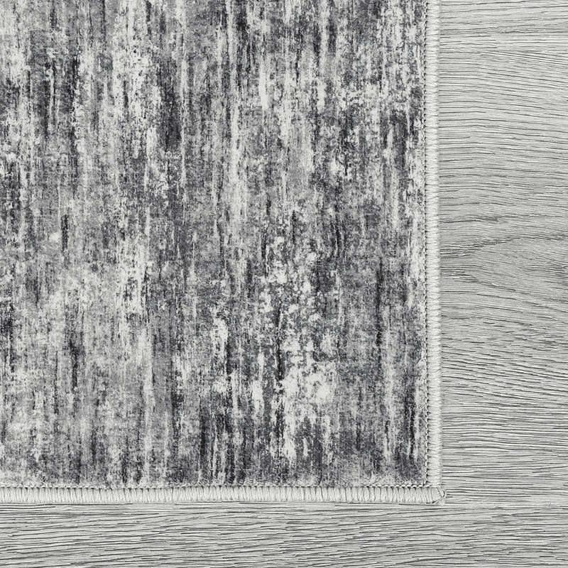 Washable Solid Color Textured Thin Indoor Rug, Low Pile Area Rug with Soft Surface, Non Slip Backing, Easy Clean Design for Living Room, Bedroom, Dorm, Home Office