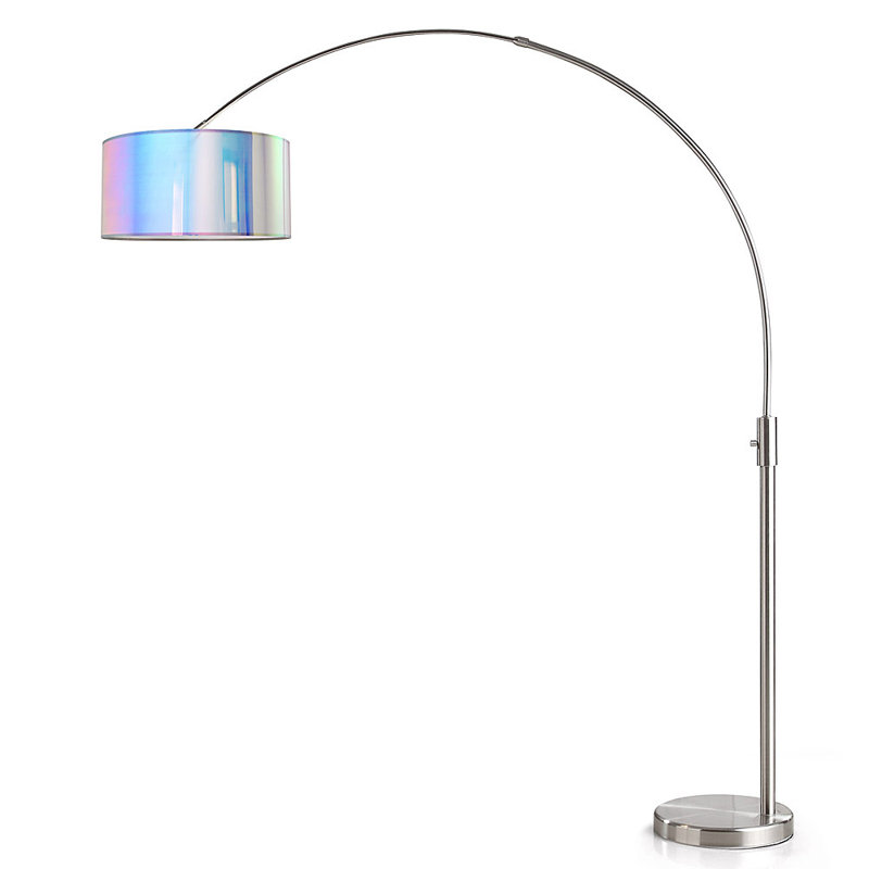 Lampe sur pied arquée 82 po Garris, Irisé, Nickel brossé