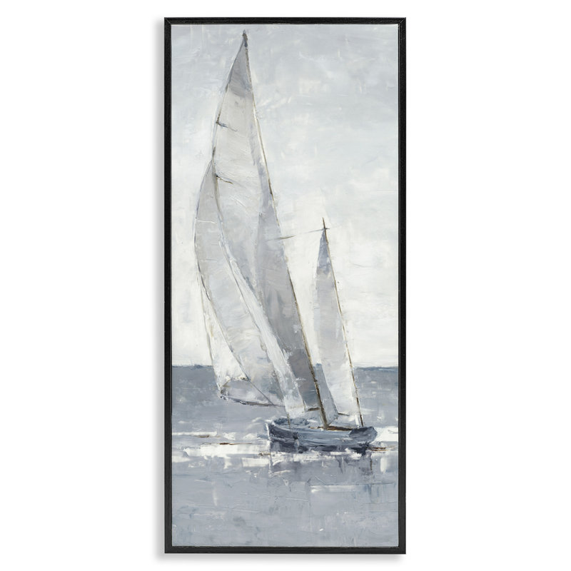 Abstrait nautique gris, art de giclée noire encadrée par Ethan Harper, Giclée encadrée noir minuit