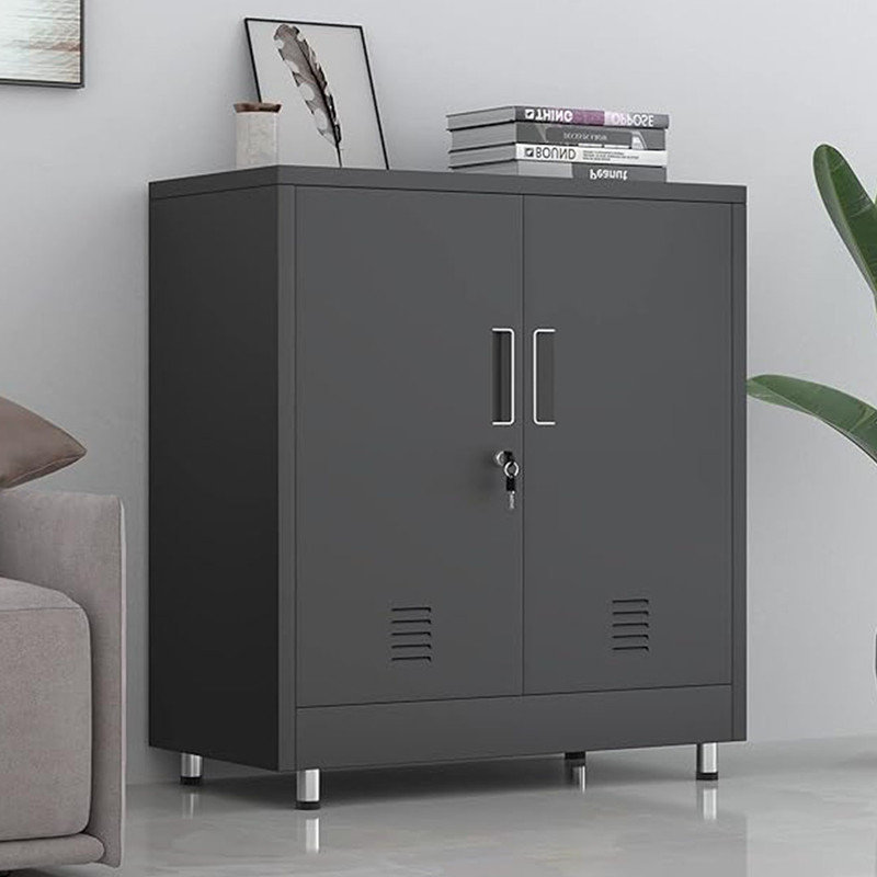 Latitude Run® Small Lockable Sideboard Buffet Cabinet, Metal Storage ...