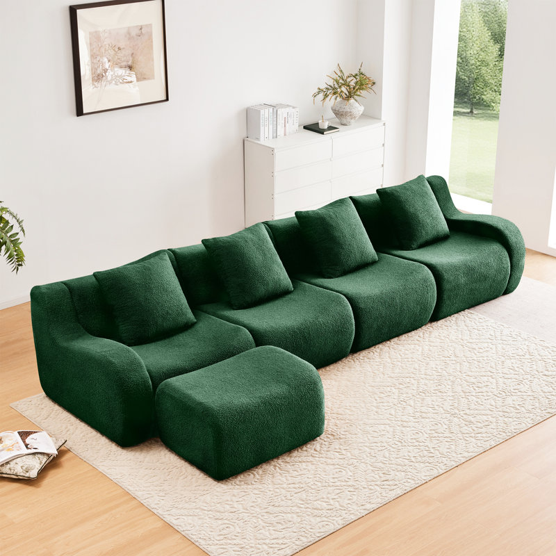 4 épaisseurs en forme de L en tissu, sans assemblage requis, courbées, base coulissante, éponge haute densité 32d pour un salon confortable avec sièges, caractéristique, décoration intérieure