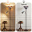 Lampe sur pied 70 po à double abat-jour en vitrail avec ampoule E26, commande rotative marche / arrêt, éclairage décoratif pour salon, chambre à coucher et bureau