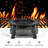 Outdoor Black Round Patio Fire Pit with Cooking BBQ Grate and High-temp Resistance Mesh Screen