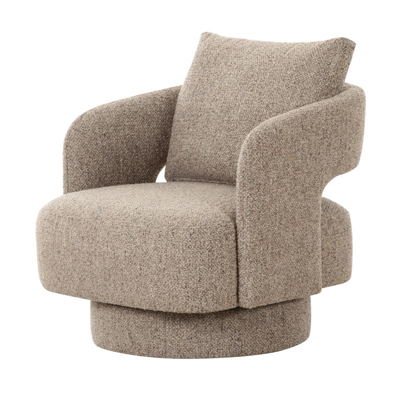 Johnny - Chaise d'appoint moderne en tissu brun
