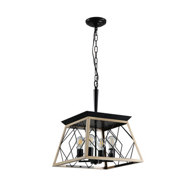 4- Pendant With E26 Compatibility - Enhances Dining Room Lighting Metal For Living Space Adjustable Height Feature