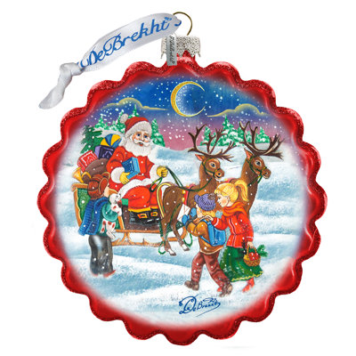 4'' Glass Holiday Shaped Ornament