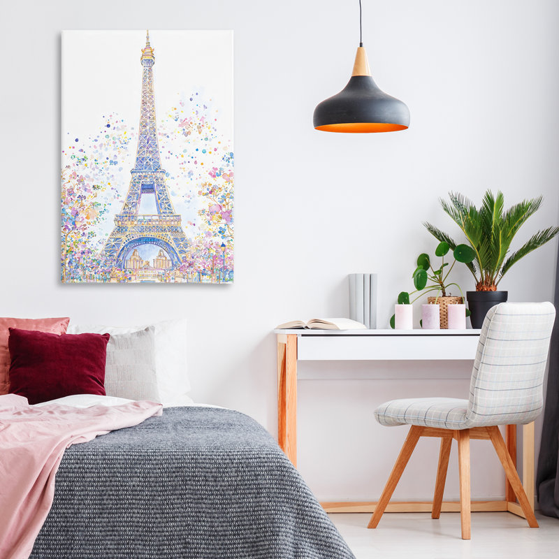 Toile colorée de la Tour Eiffel, design par Creative Studio, H 30 po x l 20 po