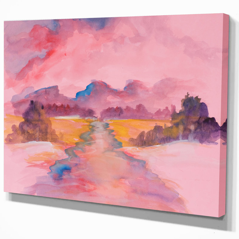Abstrait rose, reproduction d'art sur toile tendue, H 20 po x l 20 po x P 1 po