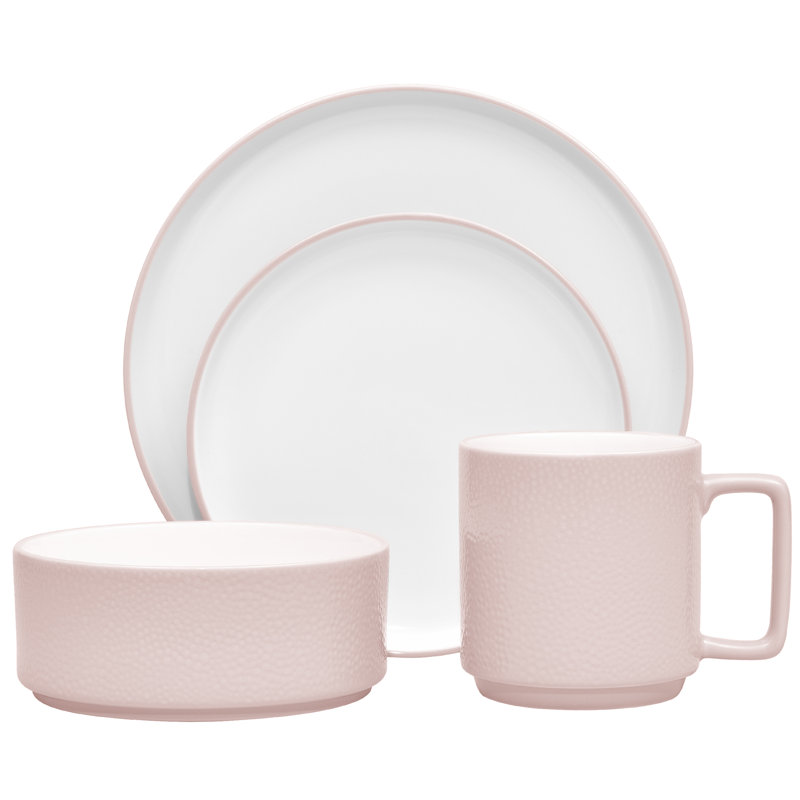Noritake Colortex Stone 4-Piece Place Setting, Service for 1, Blush