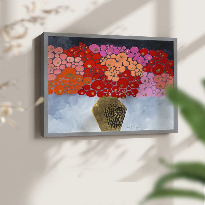 Coquelicots rouges II - reproduction encadrée - réarmable, Gris, H 16 po x l 20 po
